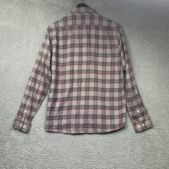 The Normal Brand Shirt Mens Medium Gray Red Plaid Button Flannel Cotton - Picture 7 of 14